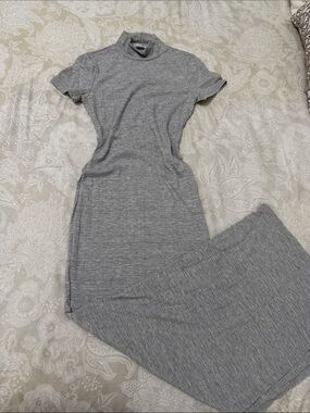 Heather Gray Short-Sleeve Maxi Dress